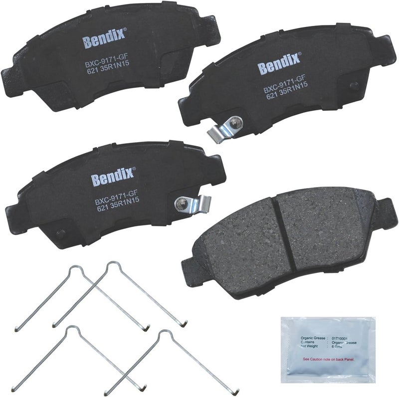 Bendix Priority1 CFC621 Ceramic Front Brake Pads for Acura ILX 2015-2013, RSX 2006-2002, Honda Civic 1995-1993, Civic 2015-2003, Civic del Sol 1995-1994, CR-Z 2013, Fit 2008-2007 - Image 1